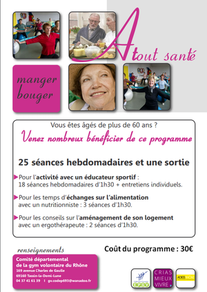 ELSA et Crias Mieux Vivre participent aux ateliers Atout Santé : Manger-Bouger. Inscrivez-vous pour participer
